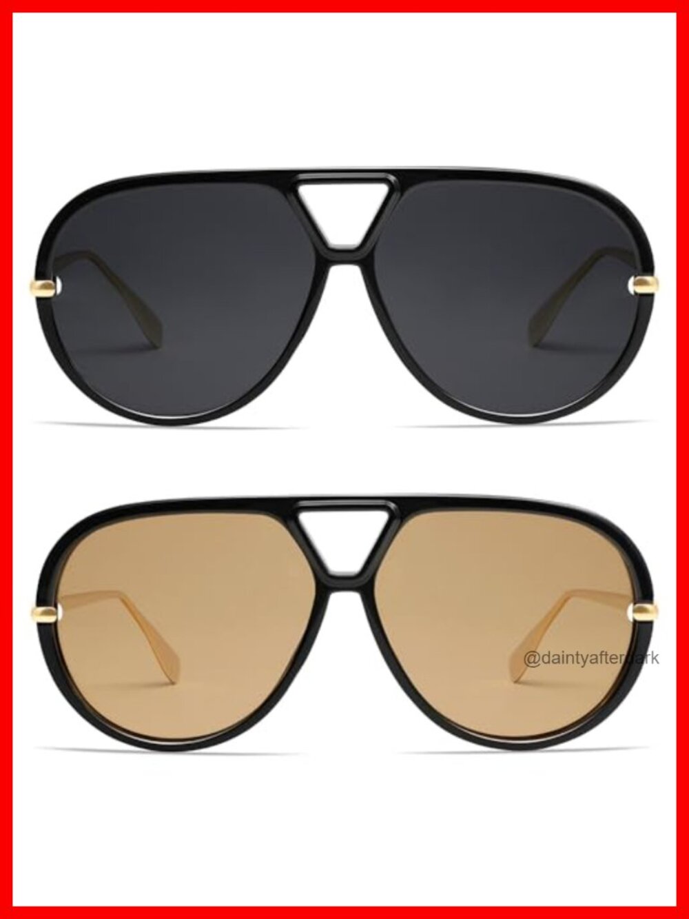 Oversized Polarized Round Aviator Sunglasses UV400 Shield Full Frame